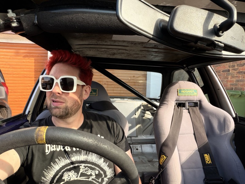 Driving.